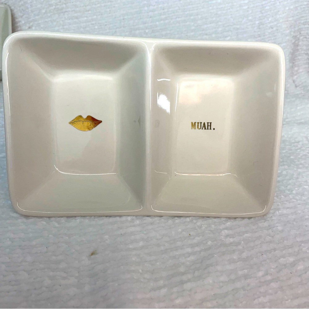 Rae Dunn Divided Accessory Dish Desk Organizer Snack Tray MUAH  Trinket